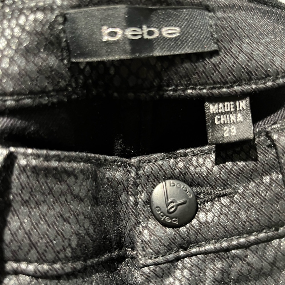 Bebe Black Patterned Trousers - image 1